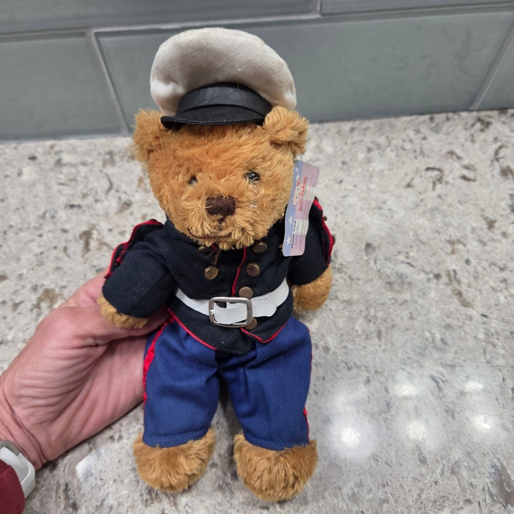 Plushland US Marine Teddy‎ Bear Plush Toy Outfit Dress Uniform Hat Collectible